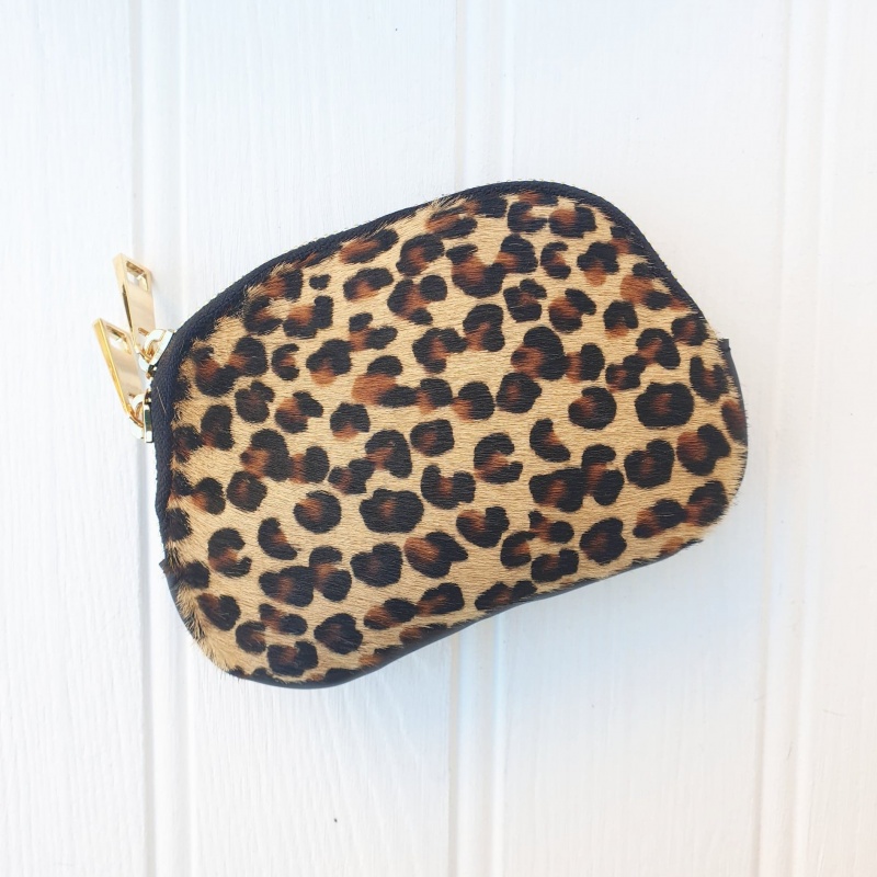 animal print leather purse